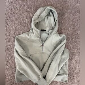 Pale Green Half-Zip Hoodie